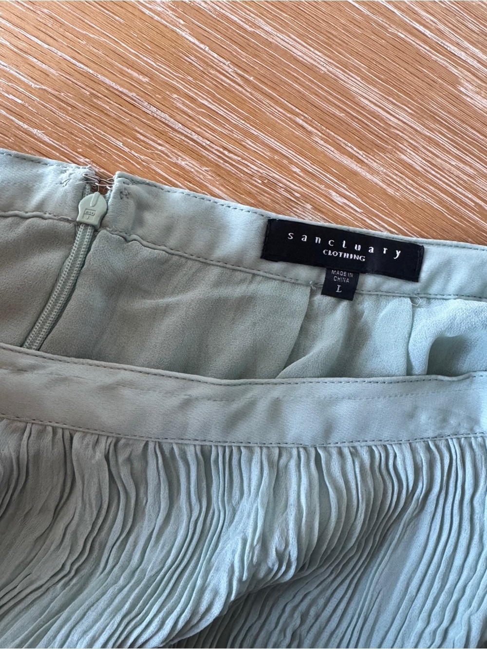 SANCTUARY Anthropologie Mint Green Seafoam Hi-Low Asymmetrical Maxi Skirt L - Picture 13 of 15
